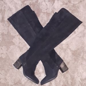 Fabianelli thigh high suede leather boots